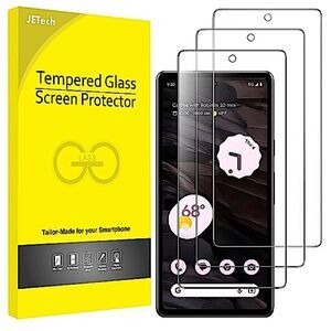 Screen Protector for Google Pixel 7a 6.1-Inch, Tempered Glass Film, 3-Pack